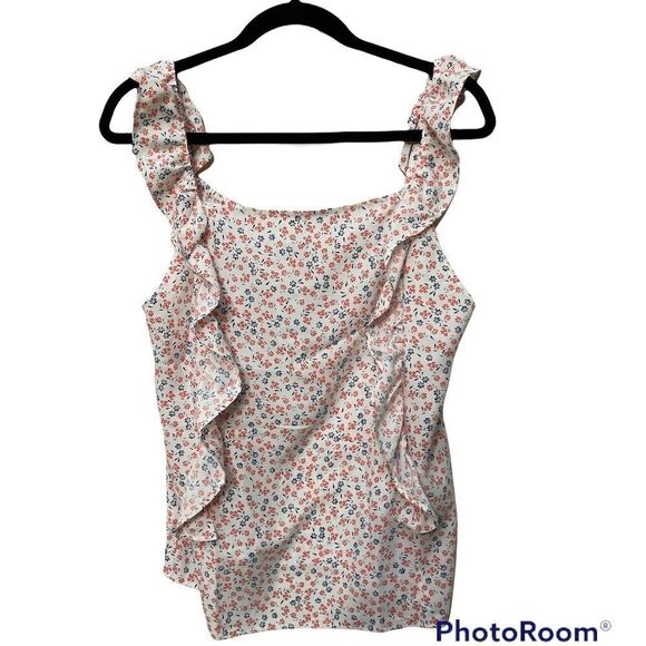 Loft | Floral Ruffles on the Straps Blouse - Picture 1 of 4